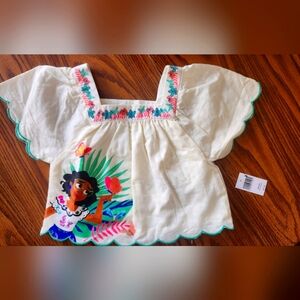 Mirabel Encanto Girls Peasant Top Colorful Embroidered Girls Top XXS (2-3)